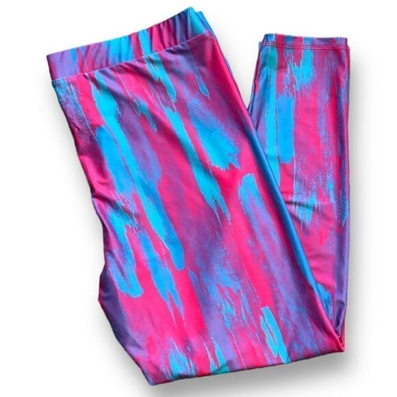 Everlast Leggings Fuchsia Pink Blue Abstract Art Print Activewear Size XL - Picture 8 of 8